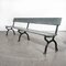 French Long Green Station Bench with Cast Legs, 1960s, Image 1