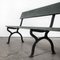 French Long Green Station Bench with Cast Legs, 1960s 2