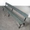 French Long Green Station Bench with Cast Legs, 1960s 8