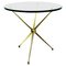 Table Basse Circulaire Mid-Century en Laiton et Verre, Italie 1