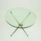 Table Basse Circulaire Mid-Century en Laiton et Verre, Italie 4