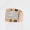 French Diamond Pavement 18 Karat Rose Gold Tank Ring, 1940s 14