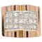 French Diamond Pavement 18 Karat Rose Gold Tank Ring, 1940s 1