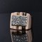 French Diamond Pavement 18 Karat Rose Gold Tank Ring, 1940s 5