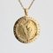 French Diamond 18 Karat Yellow Gold Barbade Coin Pendant, Image 4