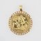 French Diamond 18 Karat Yellow Gold Barbade Coin Pendant 10