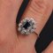French Sapphire & Diamond 18 Karat White Gold Ring, 1970s, Image 6