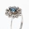 French Sapphire & Diamond 18 Karat White Gold Ring, 1970s 4