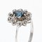 French Sapphire & Diamond 18 Karat White Gold Ring, 1970s, Image 4