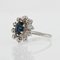 French Sapphire & Diamond 18 Karat White Gold Ring, 1970s, Image 3