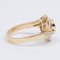 Vintage 18k Yellow Gold Ring with Central Diamond and Baguette in Outline, 1970s 3