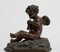 Small Bronze Cherub on Marble Base, Late 19th Century 4