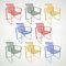 Perforated Metal Dining Armchairs, 1980s, Set of 8 1