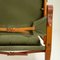 Safari Chair Set in Sage Green Canvas by Kaare Klint for Rud. Rasmussen, Denmark, 1960s, Set of 3 14
