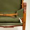 Safari Chair Set in Sage Green Canvas by Kaare Klint for Rud. Rasmussen, Denmark, 1960s, Set of 3, Image 14