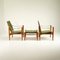 Safari Chair Set in Sage Green Canvas by Kaare Klint for Rud. Rasmussen, Denmark, 1960s, Set of 3, Image 5