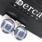 0.40K White Diamond, Light Blue Chalcedony & White Gold Cufflinks from Berca 13