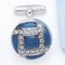 0.40K White Diamond, Light Blue Chalcedony & White Gold Cufflinks from Berca, Image 10