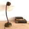 French Art Nouveau Brass and Tulip Glass Articulated Table Lamp, 1940s 2