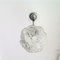 Small Mid-Century Clear Glass and Brass Pendant Lamp, 1960s, Image 4