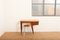Small Desk in Wood & Brass with Leather Surface, Image 12