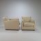 Cream Leather Armchairs by Antonio Citterio for B&B Italia, 1980s, Set of 2 3