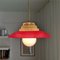 Danish Space Age Red Acrylic Pendant Lamp, 1960s 5