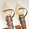 Art Deco Steel, Copper and Glass Sconces, Set of 2 3