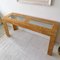 Large Mid-Century Art Deco Revival Burl Wood Veneered Console Table with Inset Glass Panels from Thomasville, USA, 1970s 4