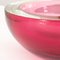 Big Crystal and Ruby Murano Glass Centerpiece Bowl by Mandruzzato Murano 7