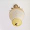 Art Nouveau Style Gold Metal and Frosted Glass Hanging Lamp, 1960s, Image 8