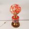 French Country Oil Lamp Style Orange Murano Glass Table Lamp, 1980s 3