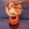 French Country Oil Lamp Style Orange Murano Glass Table Lamp, 1980s 9