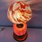 French Country Oil Lamp Style Orange Murano Glass Table Lamp, 1980s, Image 9