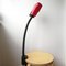 Industrial Italian Red Metal Gooseneck Desk Lamp from Targetti Sanke, 1970s 3