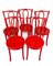 Set of Red Wooden Dining Chairs, 1970s 1