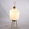 Italian Space Age Opal Glass Table Lamp on Tripod Brass Structure 9