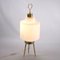 Italian Space Age Opal Glass Table Lamp on Tripod Brass Structure, Image 9