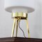 Italian Space Age Opal Glass Table Lamp on Tripod Brass Structure 8