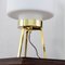 Italian Space Age Opal Glass Table Lamp on Tripod Brass Structure, Image 8