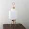 Italian Space Age Opal Glass Table Lamp on Tripod Brass Structure 7