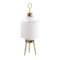Italian Space Age Opal Glass Table Lamp on Tripod Brass Structure 1