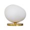 Stone-Shaped Opal Glass Table Lamp with Brass Base 1