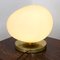 Stone-Shaped Opal Glass Table Lamp with Brass Base, Image 4