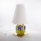 Vintage Table Lamp with Murano Glass Blocks, Brass Frame and Opal Glass Shade 2