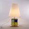 Vintage Table Lamp with Murano Glass Blocks, Brass Frame and Opal Glass Shade 3
