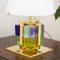 Vintage Table Lamp with Murano Glass Blocks, Brass Frame and Opal Glass Shade, Image 7