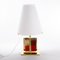 Vintage Table Lamp with Multicolor Murano Glass Blocks, Brass Frame and Opal Glass Shade 3