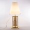 Vintage Table Lamp with Multicolor Murano Glass Block, Brass Frame and Opal Glass Shade 2