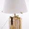 Vintage Table Lamp with Multicolor Murano Glass Block, Brass Frame and Opal Glass Shade 11